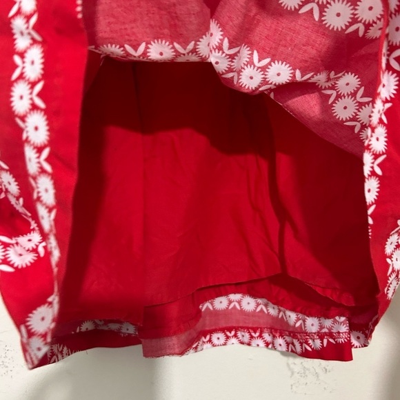 Janie and Jack Red and White Floral Striped Cold Shoulder Dress SIZE 3 - Picture 4 of 5